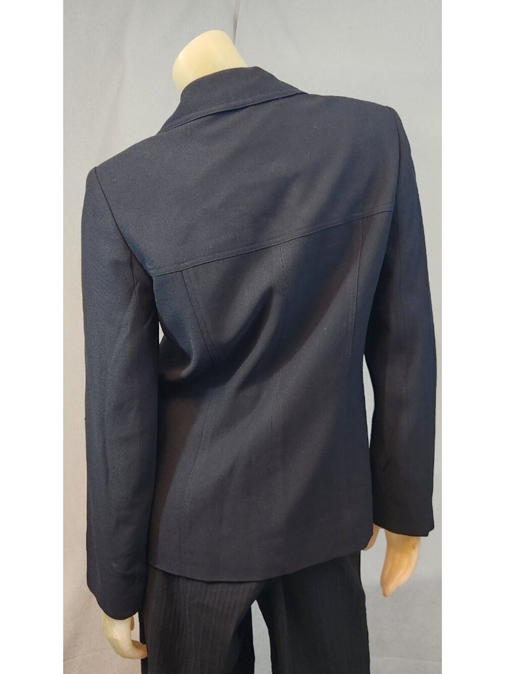 Bebe Solid Black Long Slv 4 Button Lined Blazer Jacket Top Size 6 SMALL - Picture 3 of 5